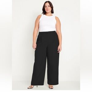Extra High-Waisted Poplin Taylor Wide-Leg Trouser Pants